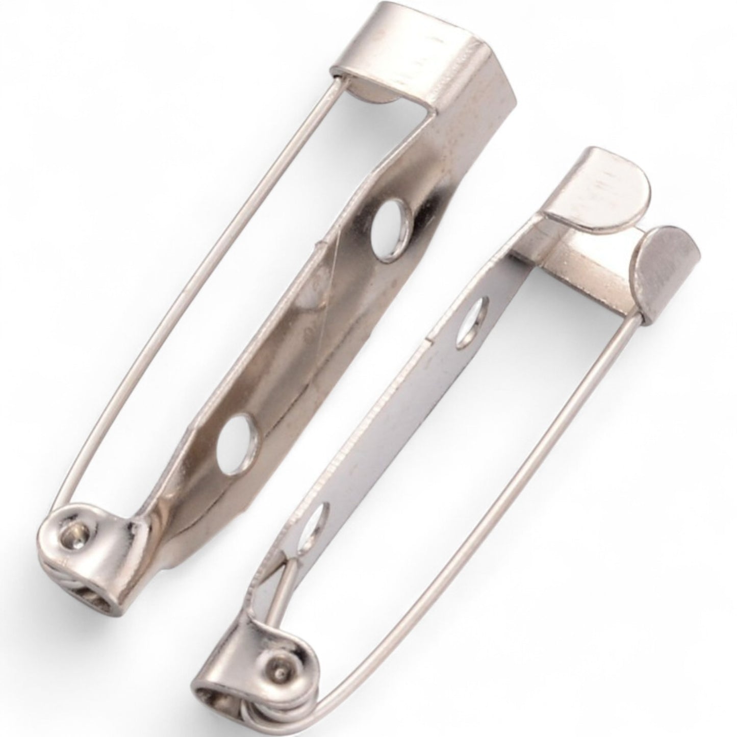 Lot de 10 Supports Broche en métal couleur platine – Taille au choix