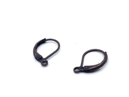 x2 paires de dormeuses avec anneau - bronze ou cuivre