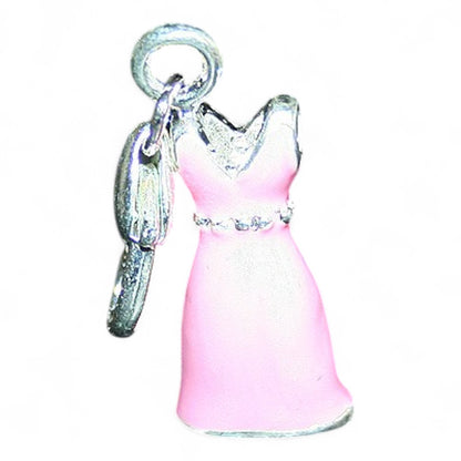 x1 Charm Robe de Cocktail Émaillé – 38 mm | Rouge, Violet, Rose ou Bleu