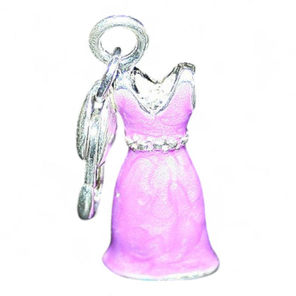 x1 Charm Robe de Cocktail Émaillé – 38 mm | Rouge, Violet, Rose ou Bleu