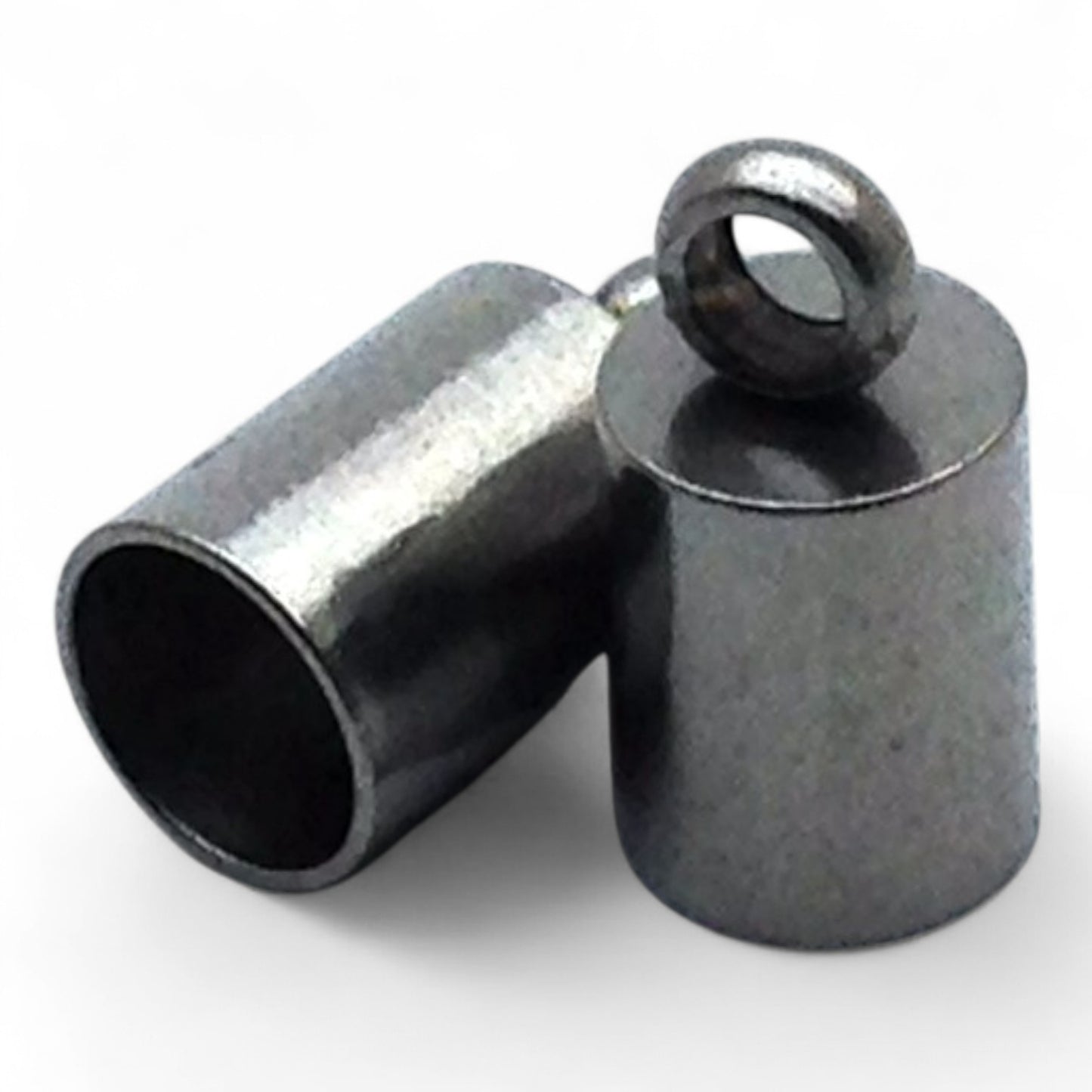 x4 Embouts Cylindriques avec Anneau – Laiton – pour cordons 4 à 4,5 mm