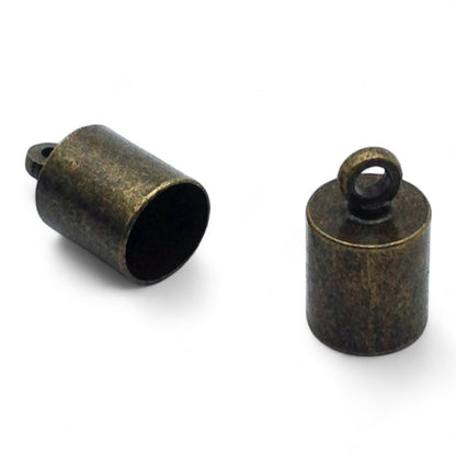 x4 Embouts Cylindres en Laiton – pour cordons Ø 4,5 à 5,5 mm – Couleurs au choix