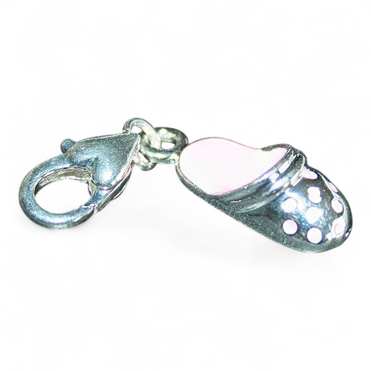 Charm Pantoufle Rose – Émaillé et 3D – 35,5 mm