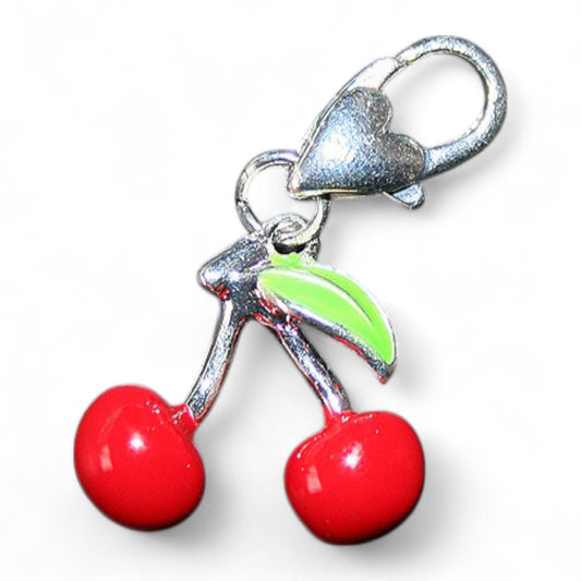Charm Cerises Émaillées – Fermoir Argenté