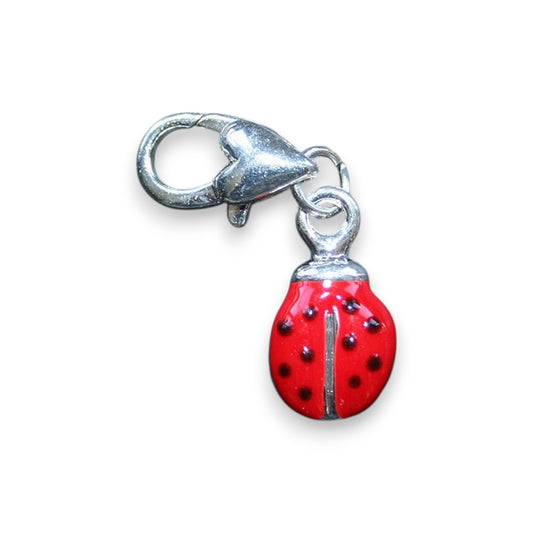 x1 Charm Coccinelle Porte-bonheur – Émaillé Rouge et 3D – 28 mm