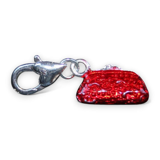 Charm Pochette Rouge 3D – Émaillé &amp; Métal Argenté