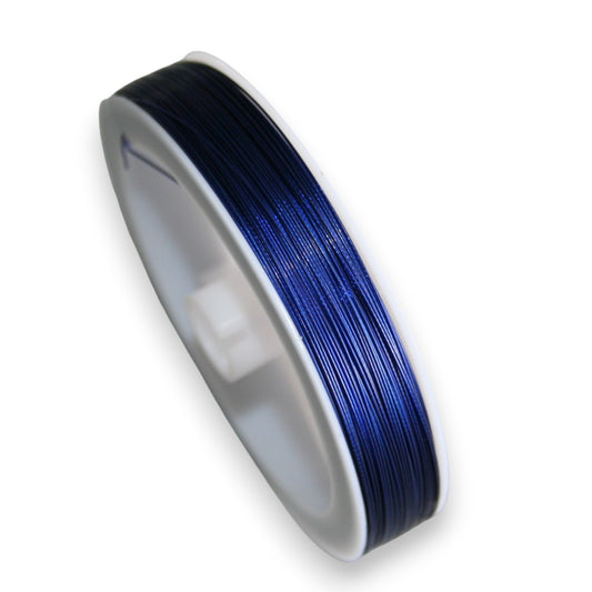 Fil Câblé Gainé Bleu – 100 m – 0,45 mm – Acier Inox et Nylon