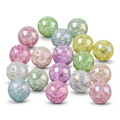 Perles rondes en acrylique transparent craquelé – 9,5, 12 ou 13,5 mm