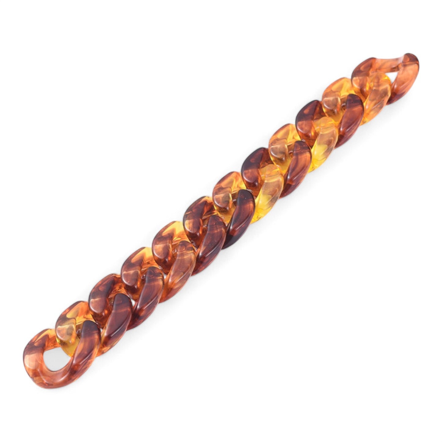 x1m Chaîne Gourmette en Acrylique – Effet Pierre ou Ambre – 23x16.5mm