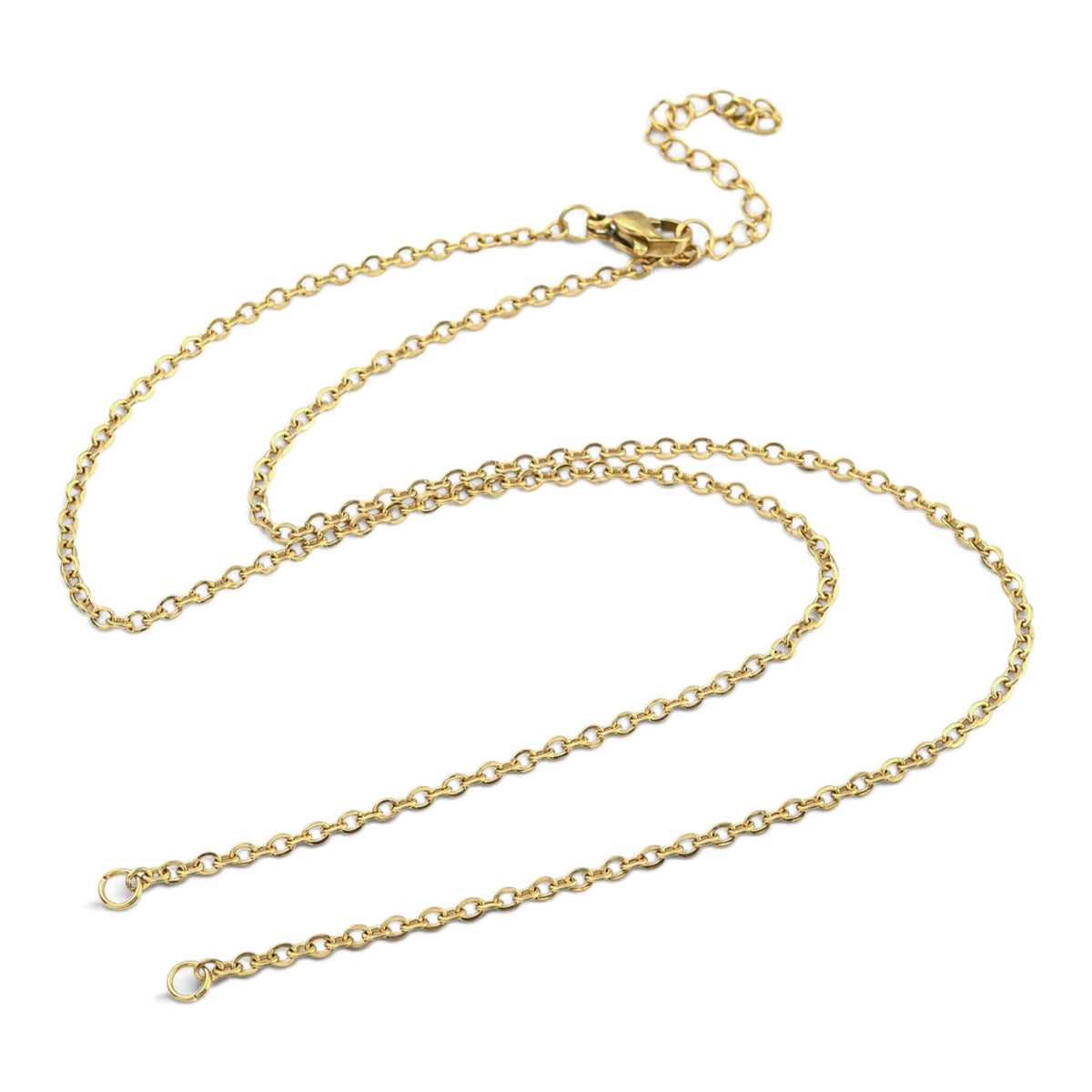 Collier en acier inoxydable 304 en 2 parties avec anneaux pour connecteur (46,5 cm + 5,5 cm)