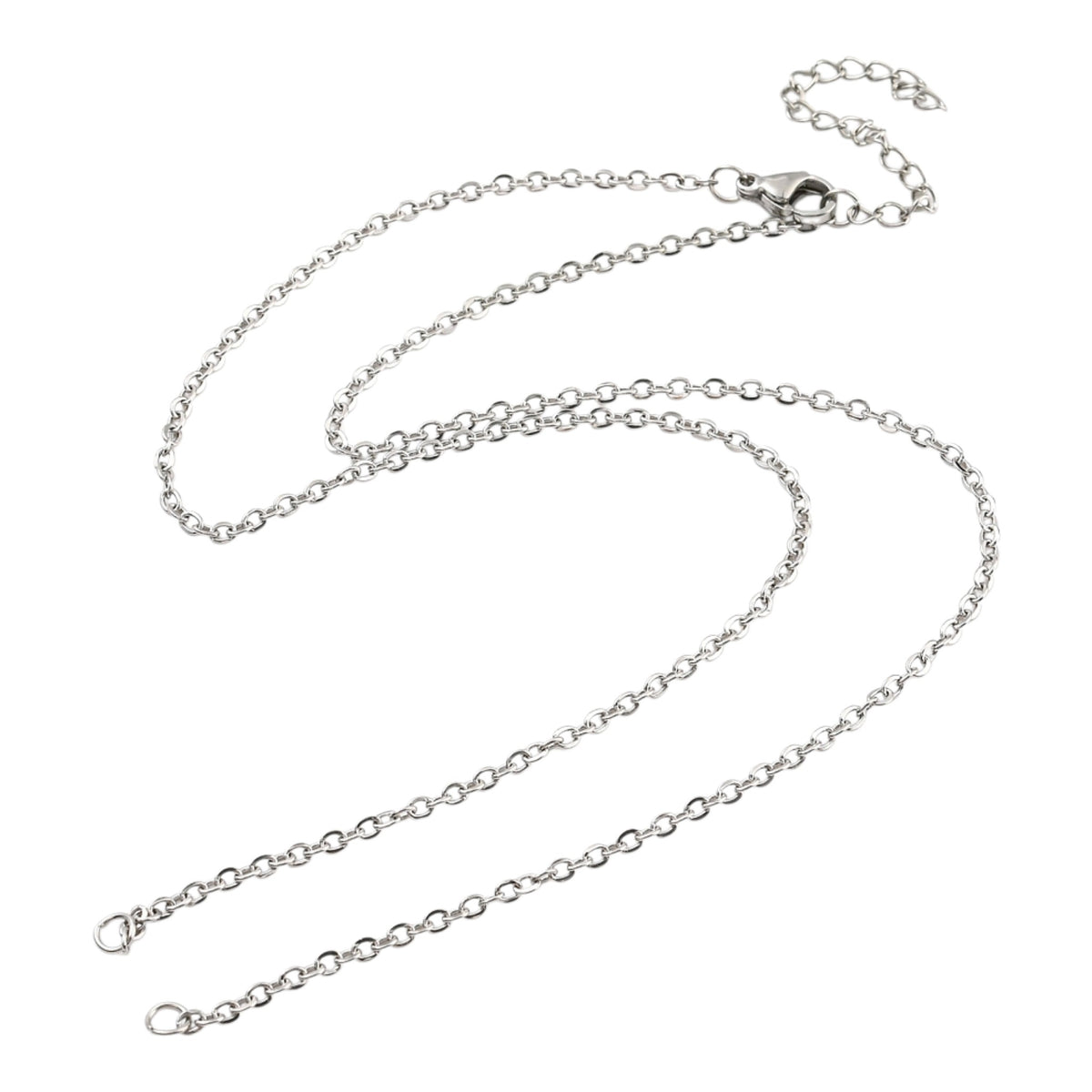 Collier en acier inoxydable 304 en 2 parties avec anneaux pour connecteur (46,5 cm + 5,5 cm)