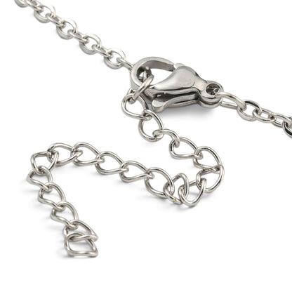 Collier en acier inoxydable 304 en 2 parties avec anneaux pour connecteur (46,5 cm + 5,5 cm)