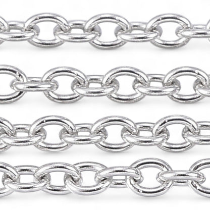 x20cm Chaîne à Maillons Soudés – Acier Inoxydable 304 – 2,5 x 2 mm
