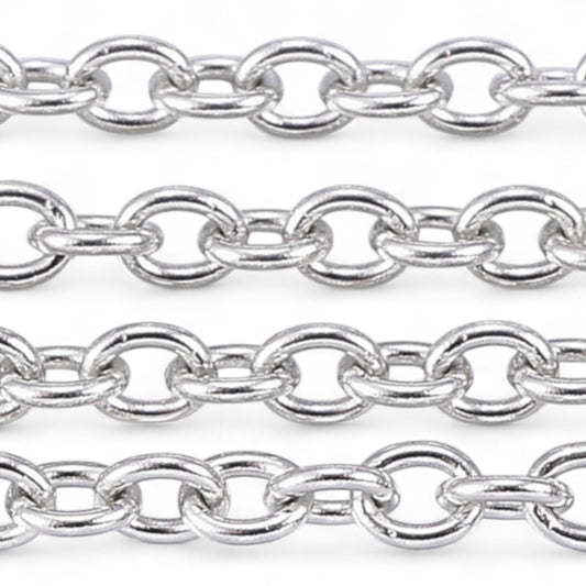 x20cm Chaîne à Maillons Soudés – Acier Inoxydable 304 – 2,5 x 2 mm