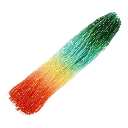 x1 Fil de Perles de verre – Biconiques facettées dégradées 6 mm – Orange, Jaune et Vert