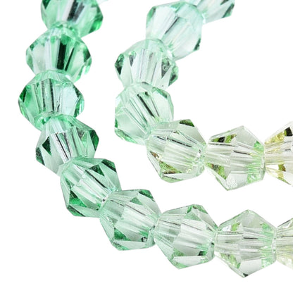 x1 Fil de Perles de verre – Biconiques facettées dégradées 6 mm – Orange, Jaune et Vert