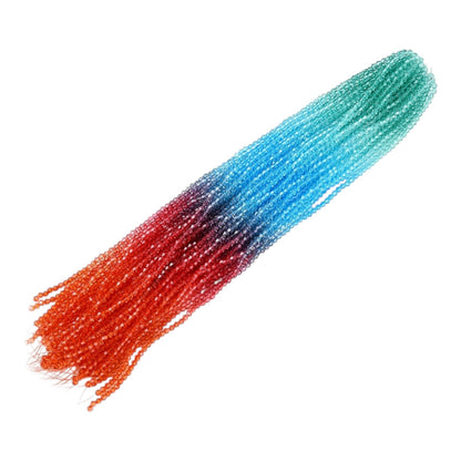 x1 Fil de Perles de verre – Biconiques facettées dégradées 6 mm – Orange, Rouge, Bleu et Vert