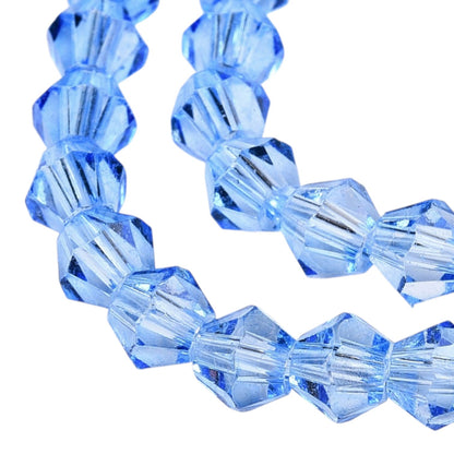 x1 Fil de Perles de verre – Biconiques facettées dégradées 6 mm – Bleu