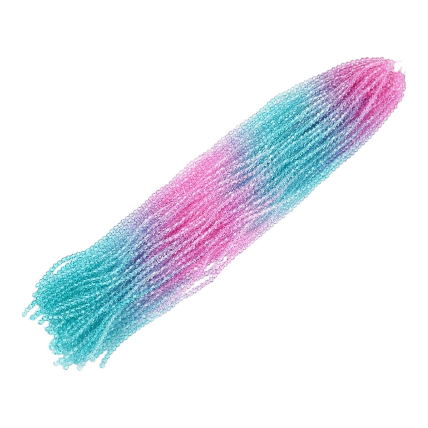 x1 Fil de Perles de verre – Biconiques facettées dégradées 6 mm – Rose et Bleu