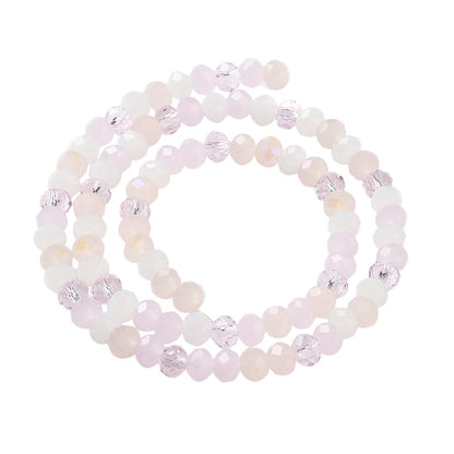 Fil de Perles de Verre à Facettes – Rondelles 6×5 mm – Rose