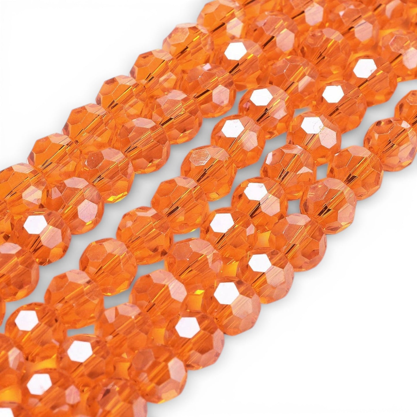 x1 Fil de Perles en Verre Facettées – 8 mm – Orange