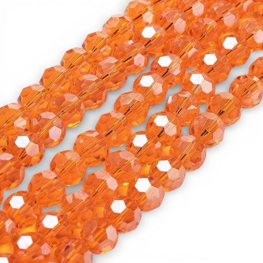 x1 Fil de Perles en Verre Facettées – 8 mm – Orange