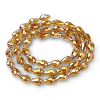 x10 Perles Gouttes en Verre Électroplaqué AB – 15 mm
