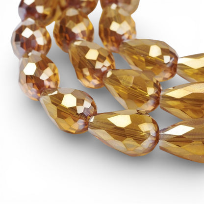 x10 Perles Gouttes en Verre Électroplaqué AB – 15 mm