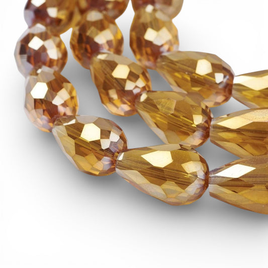 x10 Perles Gouttes en Verre Électroplaqué AB – 15 mm
