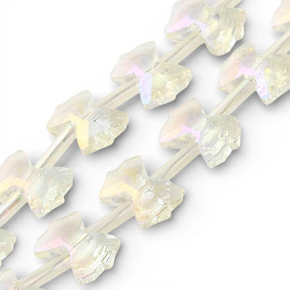 x1 Fil de Perles de verre électroplaquées arc-en-ciel – Forme nœud papillon 10 x 7 mm – Citrine