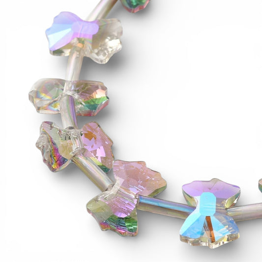x1 Fil de Perles de verre électroplaquées arc-en-ciel – Forme nœud papillon 10 x 7 mm – Bleu et violet