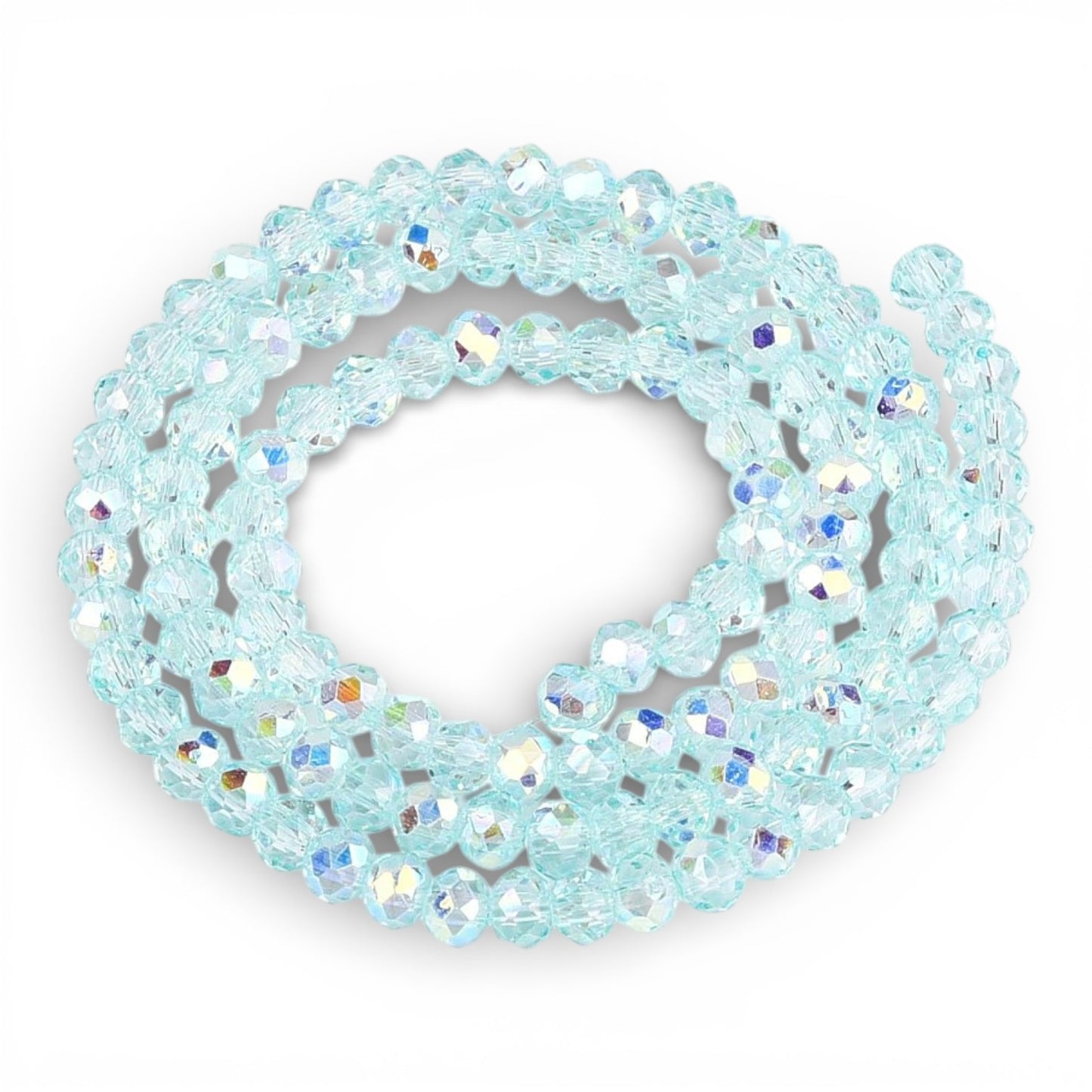 x1 Fil de Perles de Verre AB Bleu – Rondelles Facettées – 3x3.5 mm