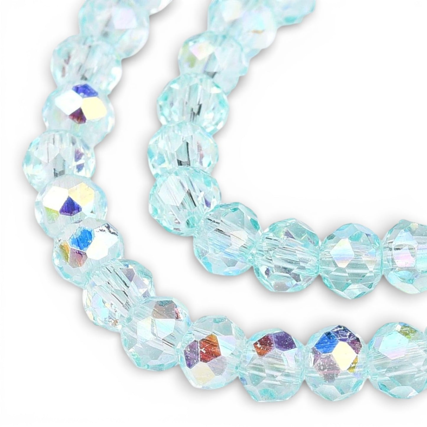 x1 Fil de Perles de Verre AB Bleu – Rondelles Facettées – 3x3.5 mm