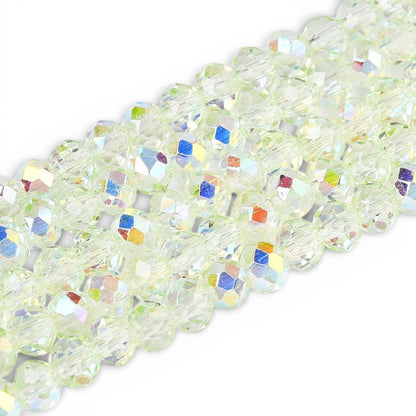 x1 Fil de Perles de Verre AB Vert – Rondelles Facettées – 3,5 à 4 mm