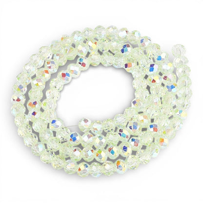 x1 Fil de Perles de Verre AB Vert – Rondelles Facettées – 3,5 à 4 mm