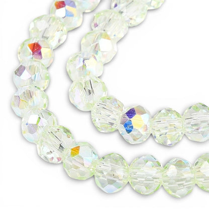 x1 Fil de Perles de Verre AB Vert – Rondelles Facettées – 3,5 à 4 mm