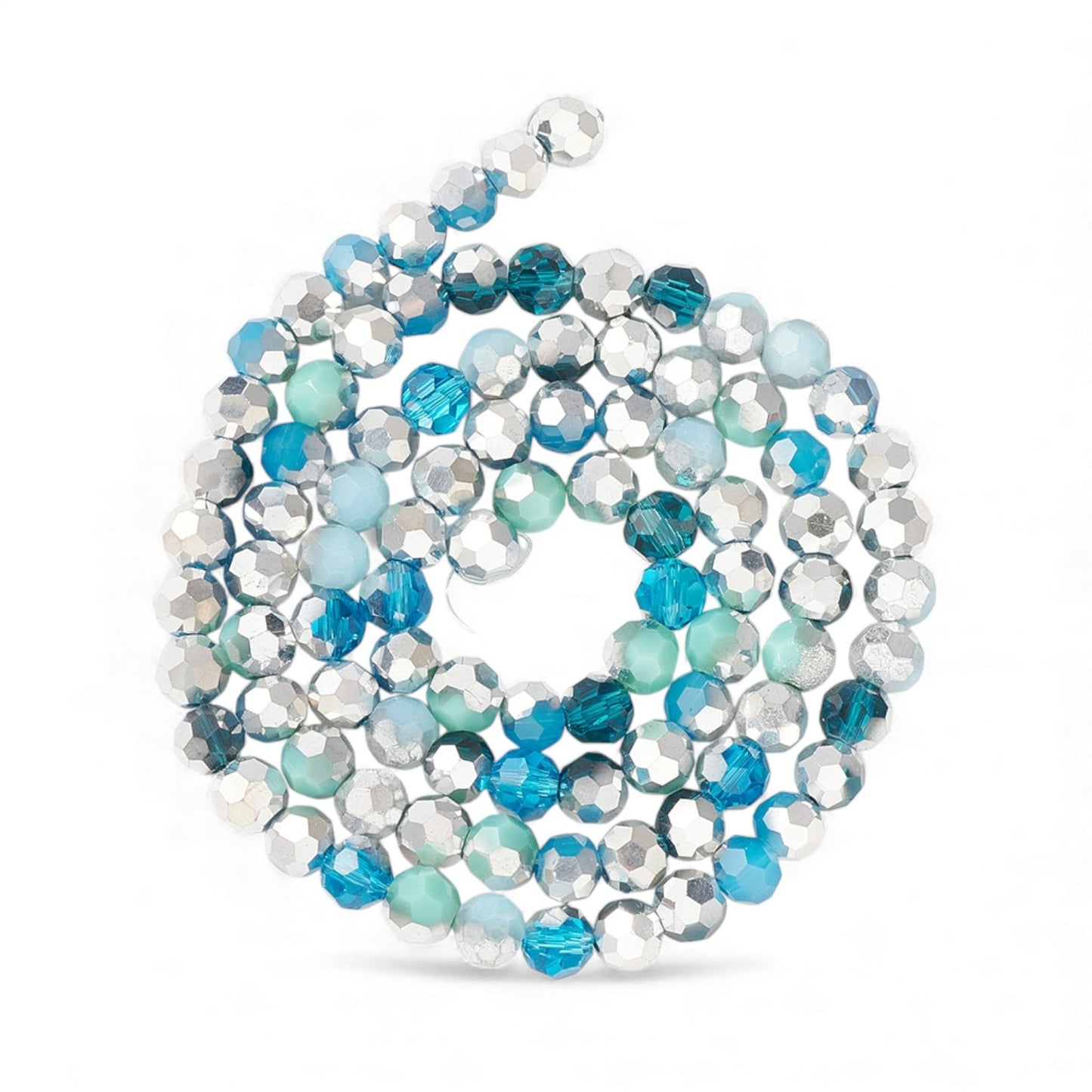 x1 Fil de Perles de Verre Électroplaquées – 6 mm – 32 Facettes