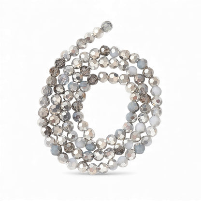 x1 Fil de Perles de Verre Électroplaquées – 6 mm – 32 Facettes