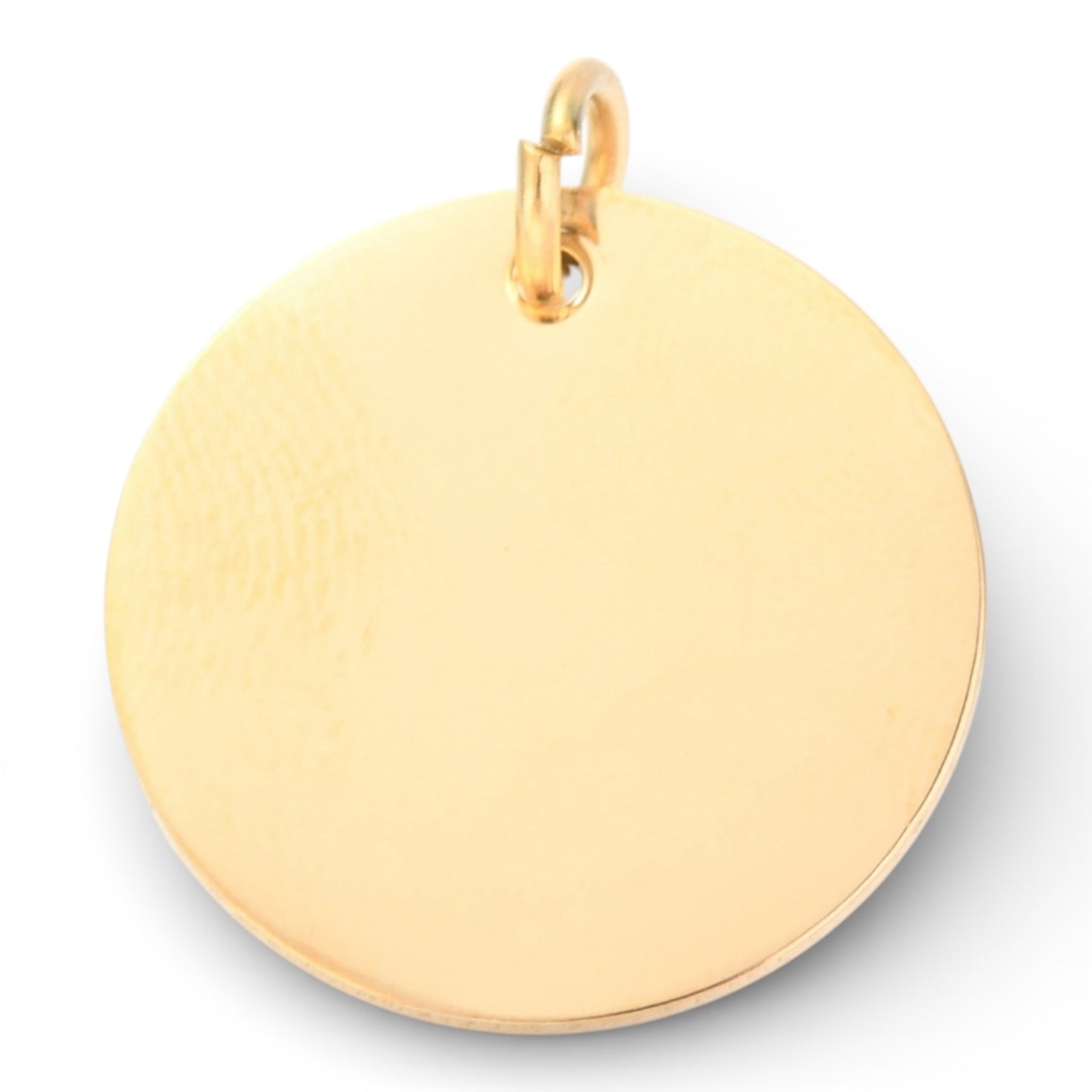 x1 Breloque ronde plate à graver en acier inoxydable 304 – 20 mm