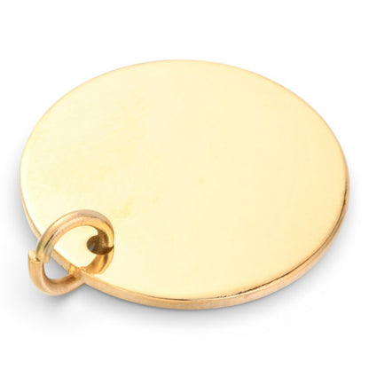 x1 Breloque ronde plate à graver en acier inoxydable 304 – 20 mm
