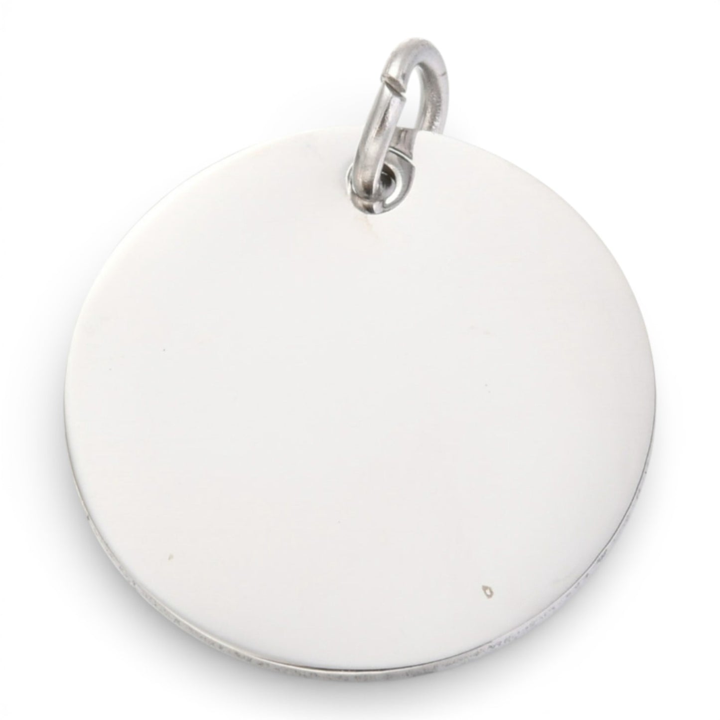 x1 Breloque ronde plate à graver en acier inoxydable 304 – 20 mm