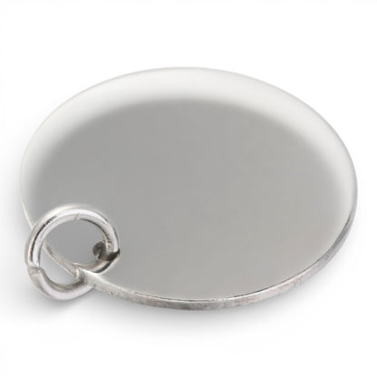 x1 Breloque ronde plate à graver en acier inoxydable 304 – 20 mm