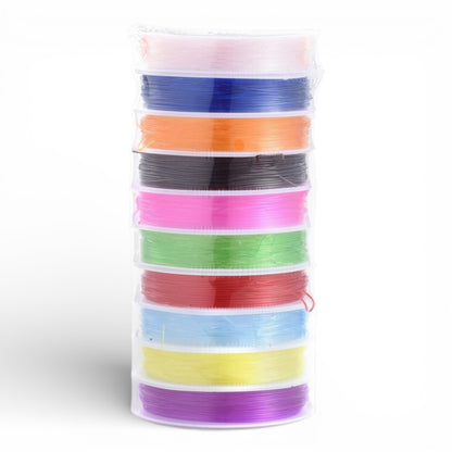 Fil Élastique Cristal Assorti 0,8 mm – 10 Bobines de 6 m
