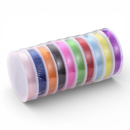 Fil Élastique Cristal Assorti 0,8 mm – 10 Bobines de 6 m