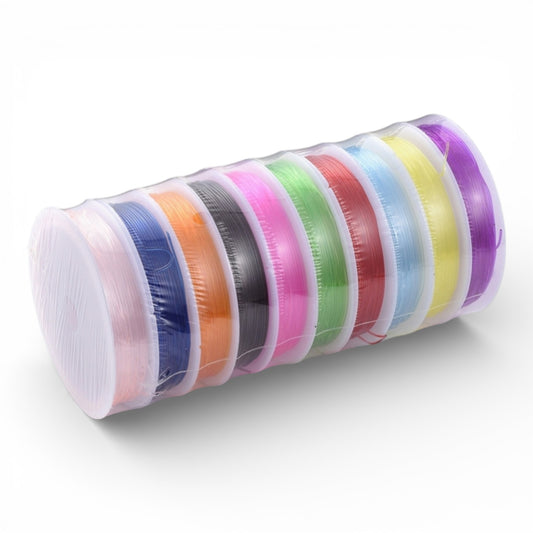 Fil Élastique Cristal Assorti 0,8 mm – 10 Bobines de 6 m