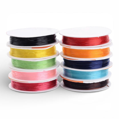 Fil Élastique Cristal Assorti 0,8 mm – 10 Bobines de 6 m