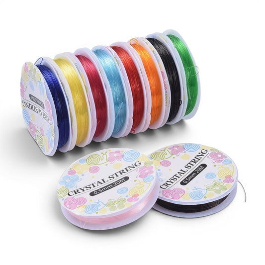 Fil Élastique Cristal Assorti 0,5 mm – 10 Bobines de 20 m