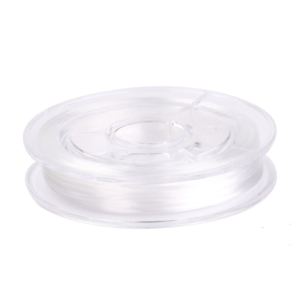 Bobine de fil élastique cristal plat – Blanc ou Noir – 0,38 mm – 10 m