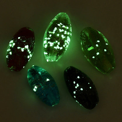Perle lampwork « Sable doré » – Fait main – Lumineuse et phosphorescente