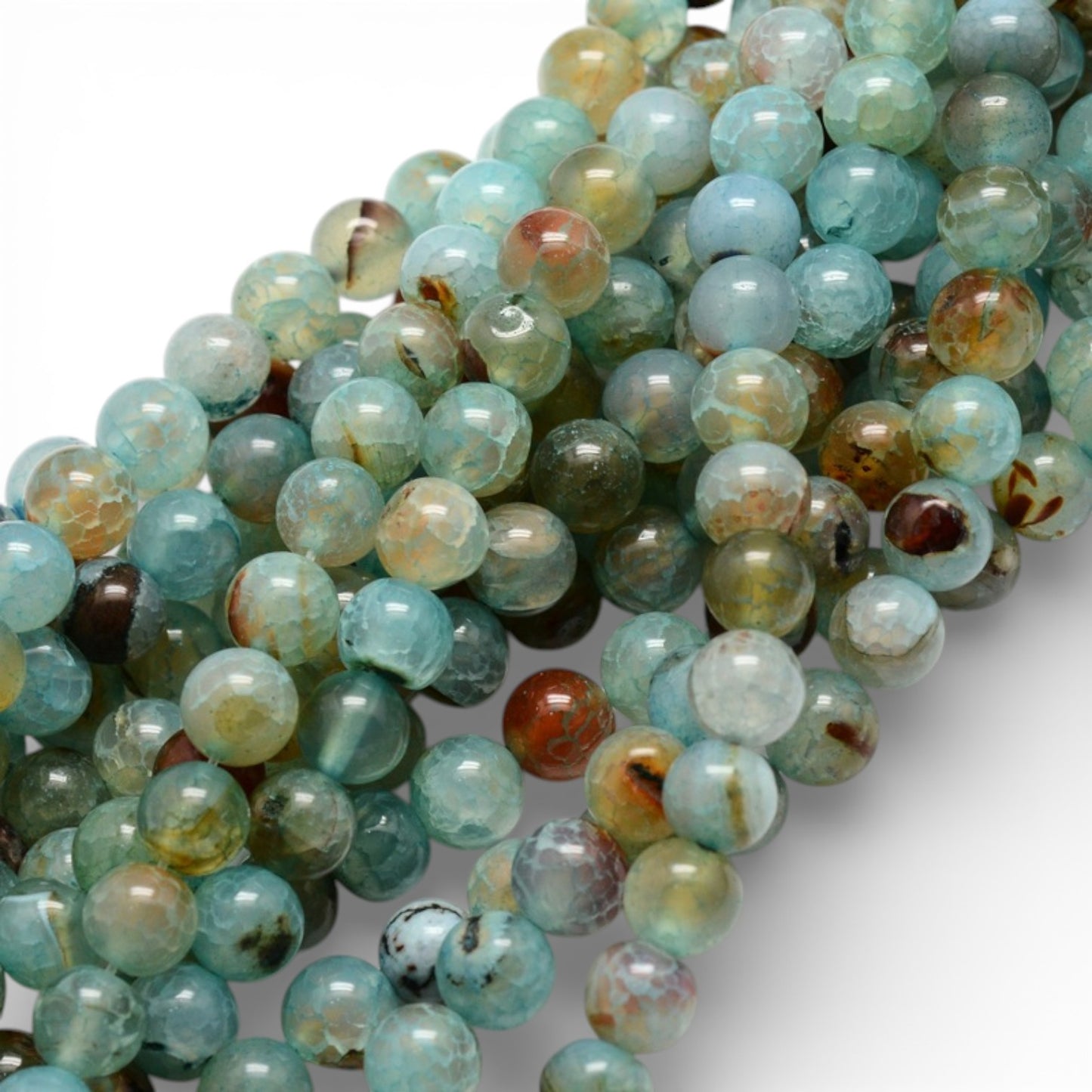 x1 Fil de Perles Rondes en Agate Naturelle Teintée – 6 mm